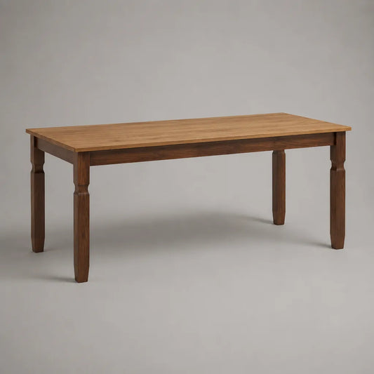 Rechteckiger Esstisch aus Massivholz, Braun, 160 × 80 × 76 cm