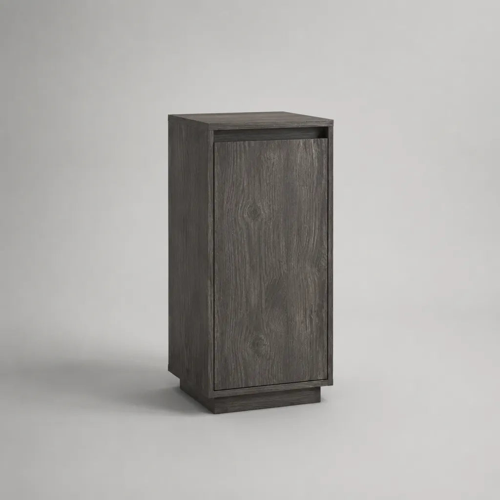 Schuhschrank mit 1 Tür aus melaminbeschichteter Spanplatte, Dunkelgrau, 40 × 35 × 90 cm