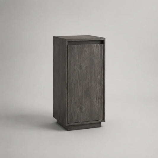 Schuhschrank mit 1 Tür aus melaminbeschichteter Spanplatte, Dunkelgrau, 40 × 35 × 90 cm