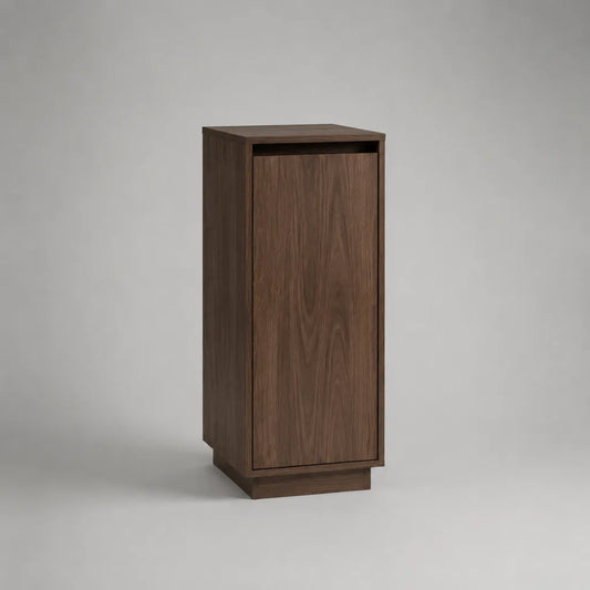 Schuhschrank aus Spanplatte mit 1 Tür, Walnussbraun, 40 × 35 × 100 cm